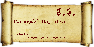 Baranyó Hajnalka névjegykártya