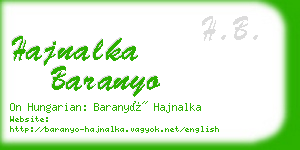 hajnalka baranyo business card